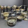 Image 1 : LG. LOT OF SILVER PLATED CUPS, BOWLS, VASES, ETC.