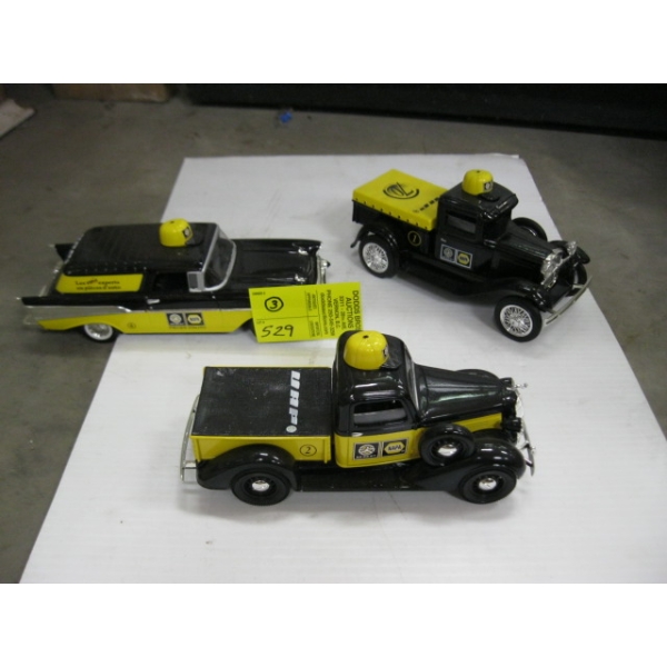 3 BLACK & YELLOW NAPA DIECAST VEHICLES