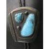Image 2 : NAVAJO BOLO TIE W/TURQUOISE STONES, STAMPED STERLING