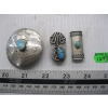 Image 1 : 3 SILVER TURQUOISE STONE PIECES