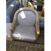 Image 2 : WICKER & WOOD ARMCHAIR W/MATCHING FOOTSTOOL