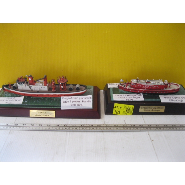 2 FIRE DEPARTMENT SHIPS - 1 JOHN J. HARVEY NEW YORK, 1 VICTOR L. SCHLAEGER CHICAGO