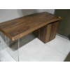 Image 1 : 3 DRAWER WOOD FINISH DESK UNIT W/PLEXIGLASS LEG