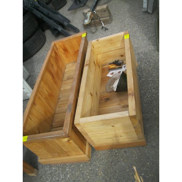 2 WOODEN PLANTER BOXES
