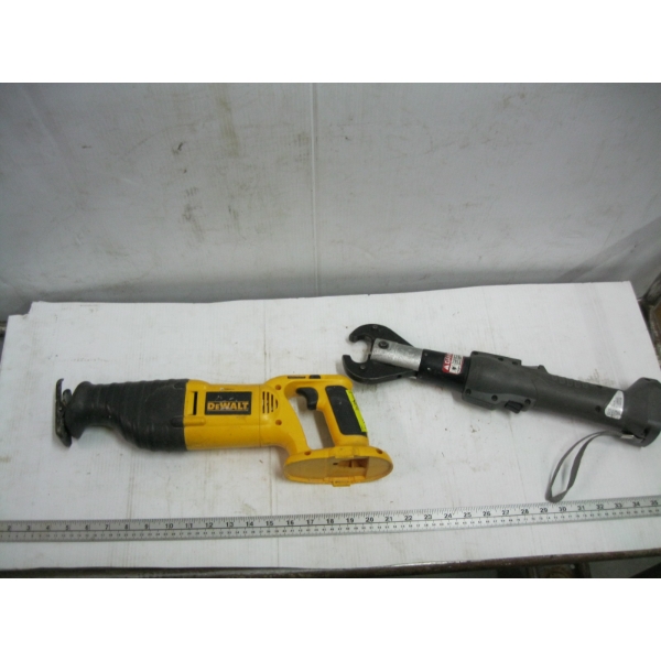 DEWALT CORDLESS SAWZALL & A CORDLESS CRIMPER - NO BATTERIES