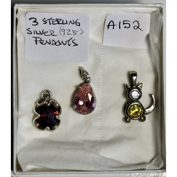 3 STERLING .925 SILVER PENDANTS