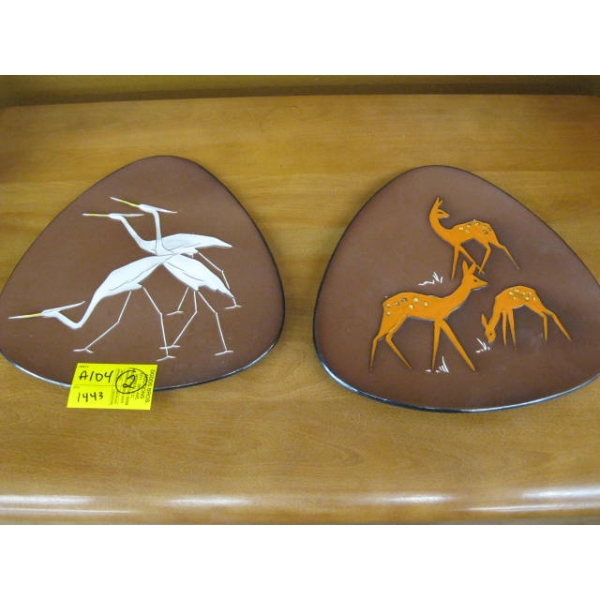 2 DECORATIVE AUSTRIAN MADE WALL PLAQUES