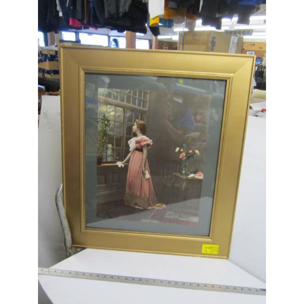 FRAMED PRINT "THE WOMAN STANDING AT WINDOW"