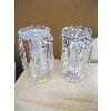 Image 1 : PAIR OF HANGING CRYSTAL CANDLESTICKS W/PRISM CRYSTALS