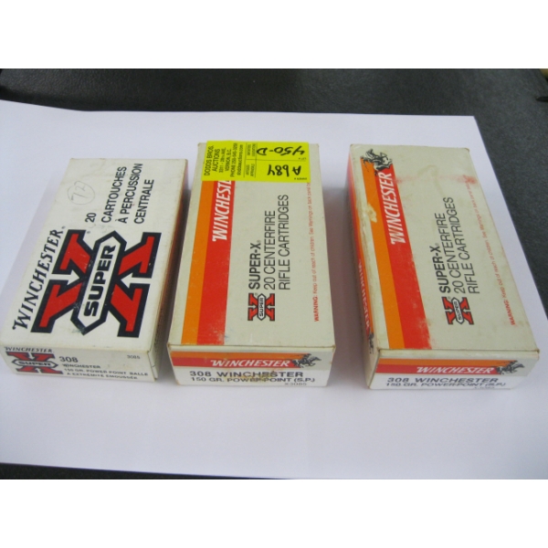 3 BOXES OF WINCHESTER SUPER X 20 CENTERFIRE RIFLE CARTRIDGES (PAL REQUIRED)