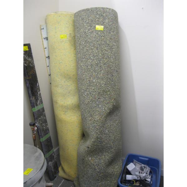 2 PARTIAL ROLLS OF 8LB CARPET PAD
