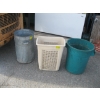 Image 1 : 2 GARBAGE CANS & A HAMPER