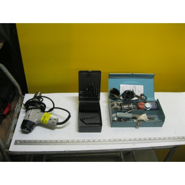 ROCKWELL DRILL, DRILL BITS, SOLDER, ETC.