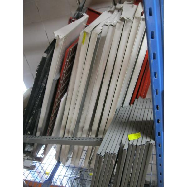 LG. LOT OF GONDOLA SHELVING PIECES - NOT BLUE WIRE PIECES
