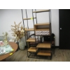 Image 1 : METAL & WOOD SHELF UNIT - CHIP ON ONE SHELF