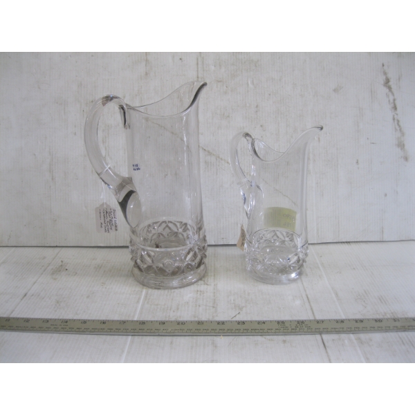 2 VINTAGE GLASS PITCHERS