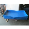 Image 1 : 4 LG. HANDLED ULINE BLUE TRAYS - 48X30X6"