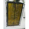 Image 2 : 2 VINTAGE AMBER GLASS & METAL HANGING LIGHTS