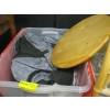 Image 3 : 2 BOXES OF MISC. GLASSWARE, MAGAZINE RACK, LAZY SUSAN, ETC.