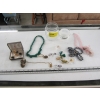 Image 1 : GLASS CANNISTER W/ASST. JEWELLERY & SET OF CUFFLINKS & TIE CLIP