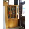 Image 1 : OAK CORNER CABINET W/GLASS DOOR TOP & LOWER STORAGE