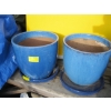 Image 3 : 2 BLUE POTS & TERRA COTTA POT