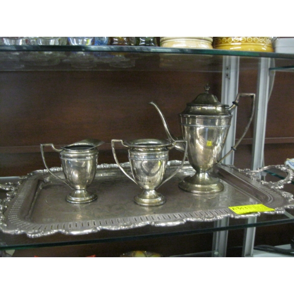 SILVERPLATE TEA SERVICE W/TRAY