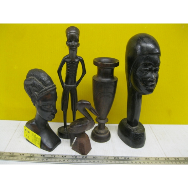 5 IRON WOOD CARVINGS