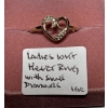 Image 1 : LADIES 10KT HEART RING W/SM. DIAMONDS, 1G - SZ 6.5