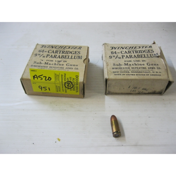 2 BOXES OF WINCHESTER 9MM  PARABELLUM|2X64 CARTRIDGES