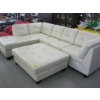 Image 3 : LG. WHITE 2 PIECE SECTIONAL SOFA - SOME DAMAGE ON 1 PIECE - & MATCHING LG. FOOTSTOOL