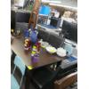 Image 1 : 1 WOOD TABLE W/4 LEATHER LOOK CHAIRS