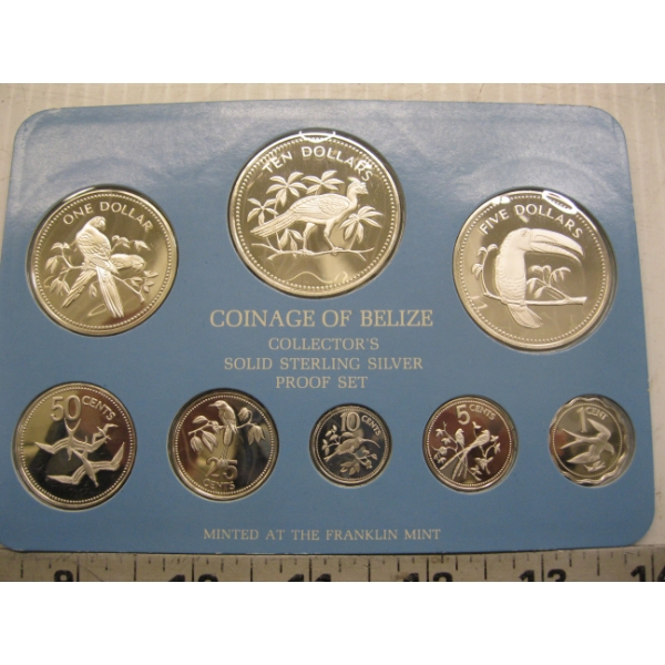 1978 COINAGE OF BELIZE SET - 8 PIECE STERLING SILVER PROOF SET