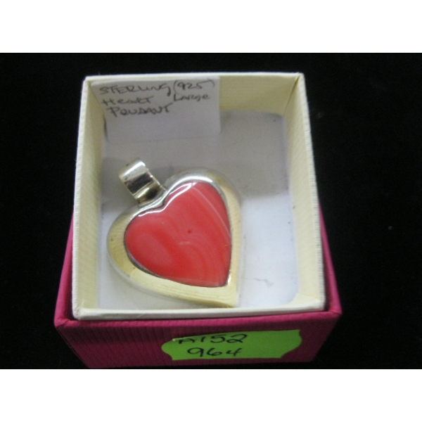 STERLING SILVER .925 LARGE HEART PENDANT