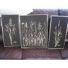 Image 1 : 3 PIECE BRASS VEIN EMBROIDERED PICTURE SET