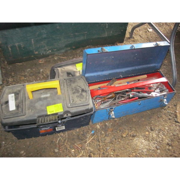 BAG & 2 TOOLBOXES W/MISC. CONTENTS