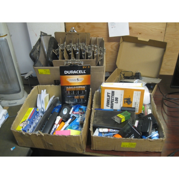 ASST. OFFICE ITEMS - PENS, CLIPBOARDS, PAPER, ETC.