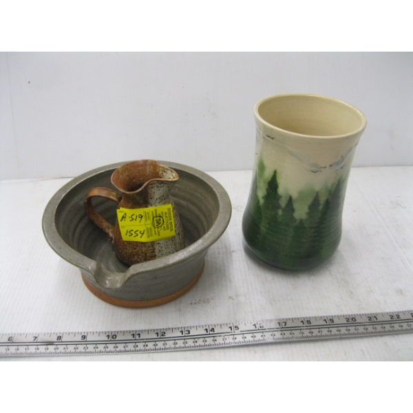 3 POTTERY PIECES