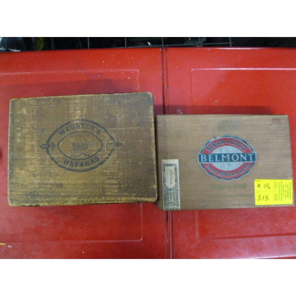 2 WOODEN CIGAR BOXES
