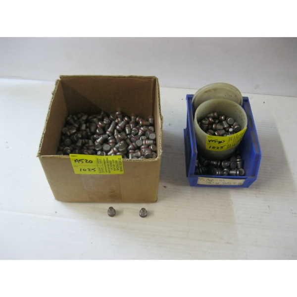 BOX & SMALL BIN OF .45CALIBER BULLETS