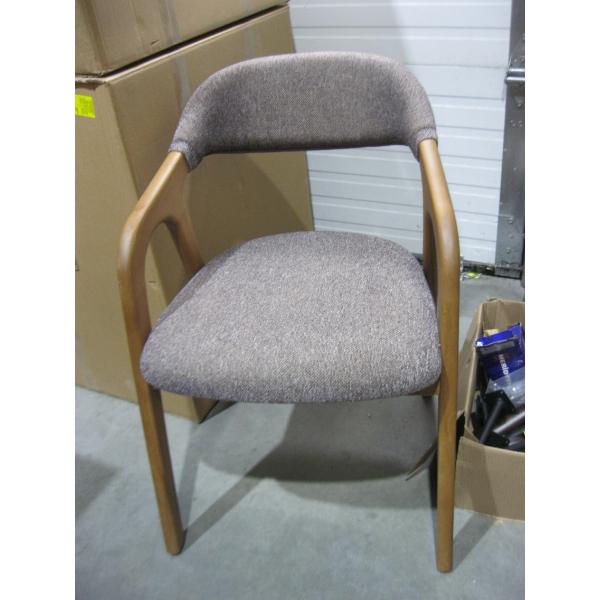 REDDISH UPHOLSTERED WOOD FRAME DINING CHAIR