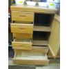 Image 3 : OAK CHEST OF DRAWERS W/SINGLE DOOR CUPBOARD