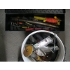 Image 1 : PAIL OF MISC. TOOLS & BLACK TOOLBOX W/CONTENTS