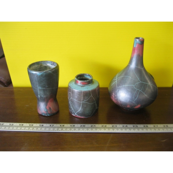 3 WEST GERMAN RICHARD UHLEMEYER MCM POTTERY VASES