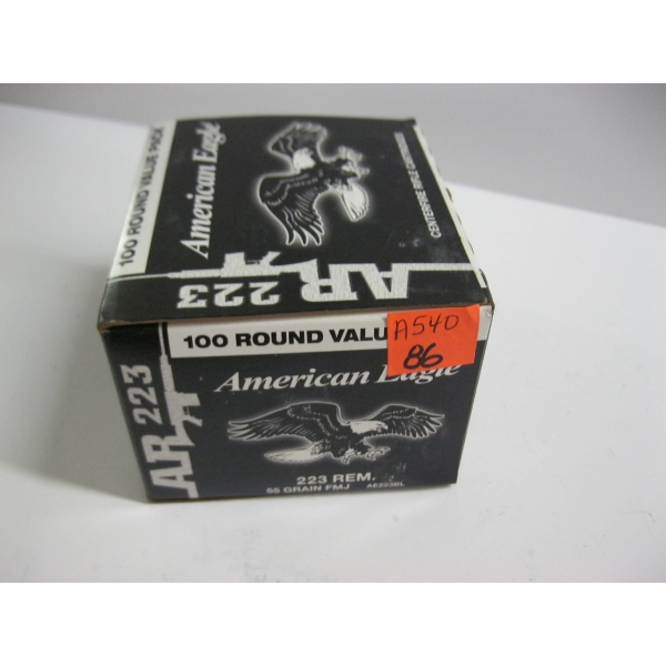 AMERICAN EAGLE .223 REM 55GRS FMJ|1X100 CENTERFIRE RIFLE CARTRIDGES