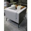 Image 2 : GREY CHAIR W/WOOD LOOK SIDES, METAL LEGS