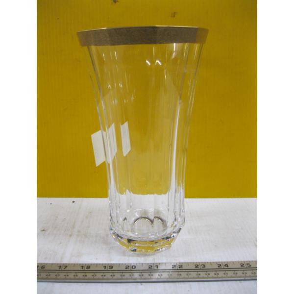 MOSERS 24KT GOLD RIM CRYSTAL VASE
