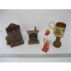 Image 2 : 2 BOXES OF MISC. CRAFTING ITEMS, CHERUB CANDLEHOLDERS, VINTAGE FIGURINES, ETC.