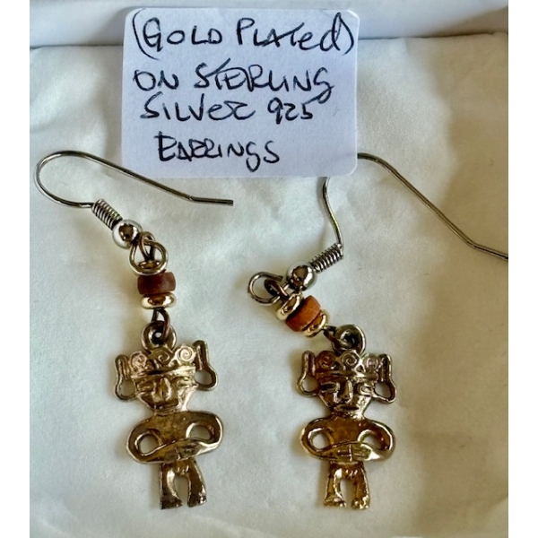 GOLD PLATED ON STERLING SILVER .925 EARRINGS