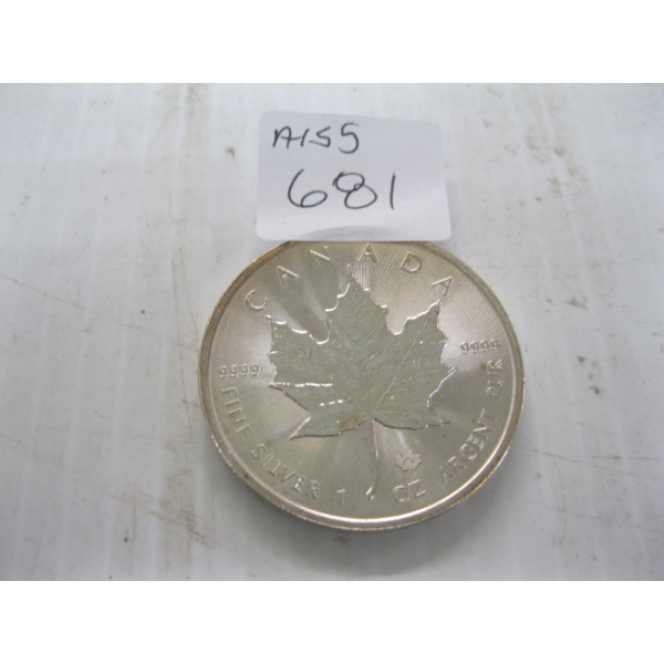 2022 CDN 1 OZ .999 SILVER MAPLE LEAF COIN, (TAX EXEMPT)